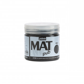 Pebeo Mat Pub Acrylic Paint 140 ml. - Ivory Black
