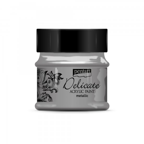 Pentart Delicate Metallic Acrylic 50 ml. - Antique Silver