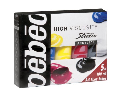 Pebeo Studio Acrylics 5 x 100 ml. Primary Colours