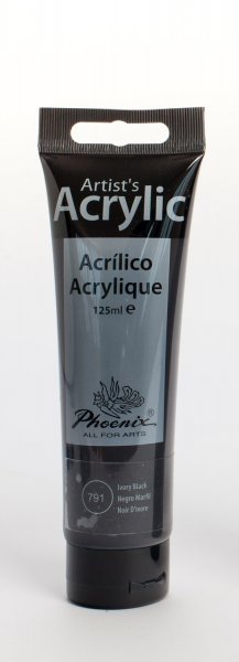Phoenix Acrylic Paint 125 ml. - Ivory Black
