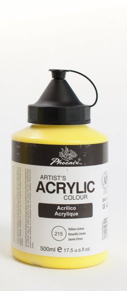 Phoenix Acrylic Paint 500 ml. - Yellow Lemon