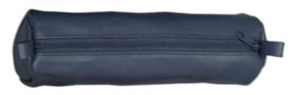 Alassio Leather Zip lock Pen Case 21 x 6 cm. - Navy Blue
