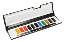 Aquarellfarbe Set Daler-Rowney Aquafine 12 Napf + Pinsel