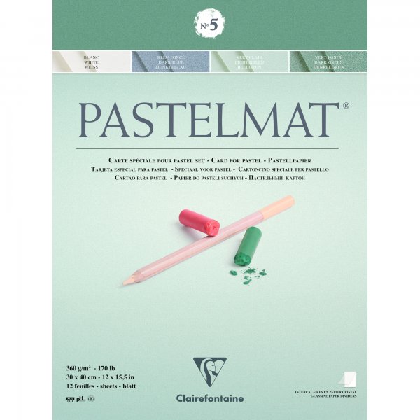 Clairefontaine Pastelmat No. 5 Glued Pad 30x40 cm. 12sh 360g 4 Shades