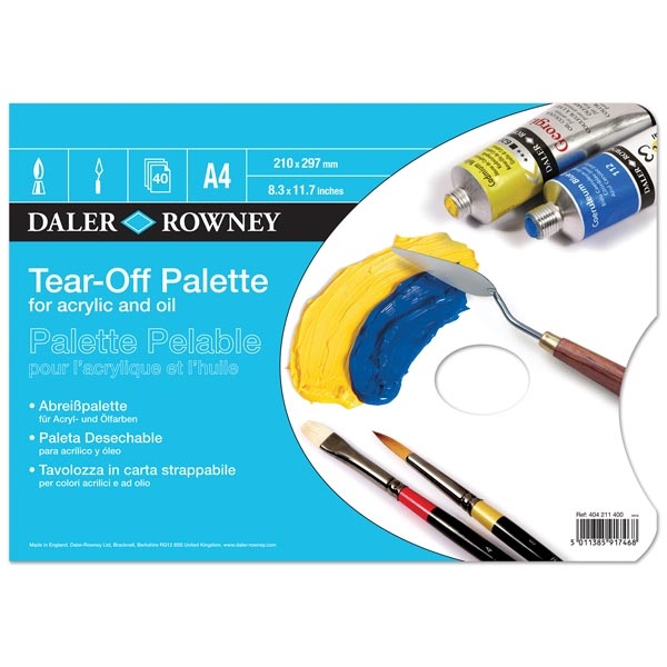 Daler-Rowney Acrylic Tear-Off Palette for Oils & Acrylics A4