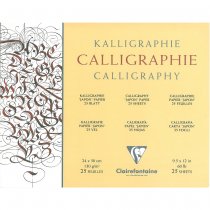 Clairefontaine Block Kopfseitig Geleimt Kalligraphiepapier Satiniert, 24x30cm, 25 Blatt, 130g
