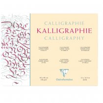 Clairefontaine Block Kopfseitig Geleimt Kalligraphiepapier Satiniert, 30x40cm, 25 Blatt, 130g