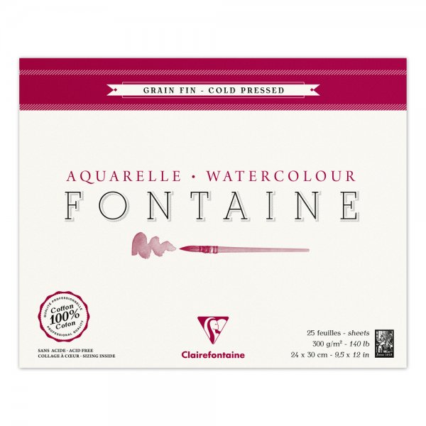 Fontaine Watercolour Pad 300g. 24x30 cm. - 25 Sheets