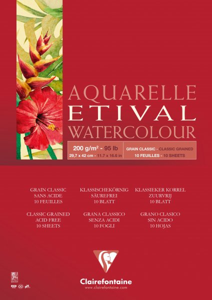 Etival Classic Grain Watercolour Pad 200 g. A3 - 10 Sheets