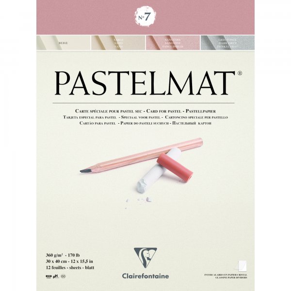 Clairefontaine Pastelmat No. 7 Glued Pad 30x40 cm. 12sh 360g 4 Shades