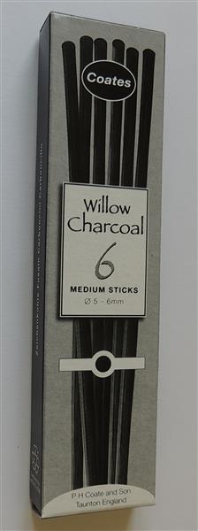 Coates Willow Charcoal 5-6 mm. Medium - 6 Pack