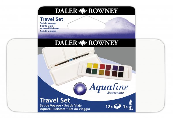 Daler-Rowney Aquafine Watercolour Travel Set 12 Half-Pans