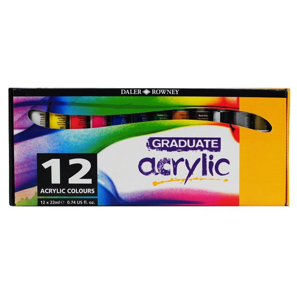 Daler-Rowney Graduate Acrylic Colour Set 12 x 22 ml.