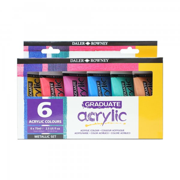 Daler-Rowney Graduate Metallic Acrylic 6 x 75 ml.