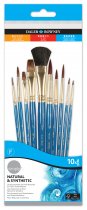 Daler-Rowney Simply 10pc. Natural & Synthetic Brush Set