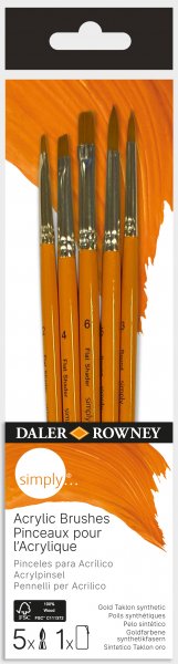 Daler Rowney Simply Acrylic Painting Brush Set #2 - 5 pcs.