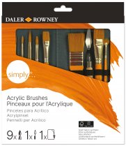Daler Rowney Simply Acrylverf Penselenset in Etui - 10 st.