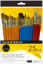 Daler Rowney Simply Multi Technique Brush Set - 25 pcs.