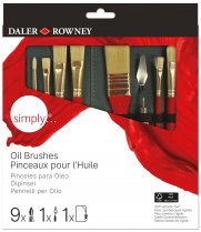 Daler Rowney Simply Oil Painting Brush Zip Case Set - 10 pcs.