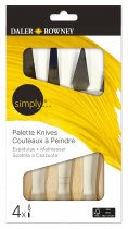 Daler Rowney Simply Set de Couteaux à Peindre en Métal - 4 Pcs.
