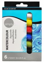Daler-Rowney Simply Watercolour Set 6 x 12 ml.