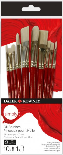 Daler Rowney Simply Oil Painting Brush Set - 10 pcs.
