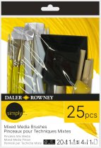 Daler Rowney Simply Zestaw Pędzli i Akcesoriów do Mixed Media - 25 szt.