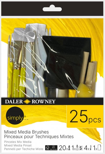 Daler Rowney Simply Mixed Media Brush Set - 25 pcs.