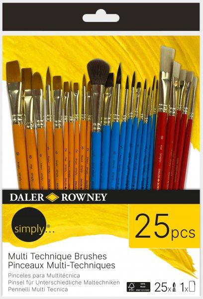 Daler Rowney Simply Multi Technique Brush Set - 25 pcs.