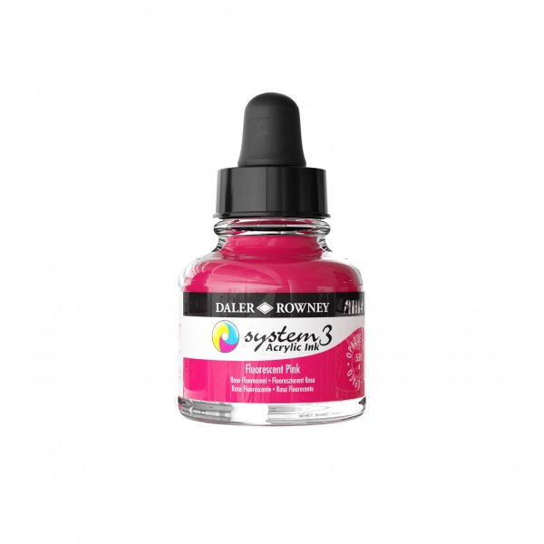 Daler-Rowney System3 Acrylic Ink 29.5 ml. - Fluorescent Pink
