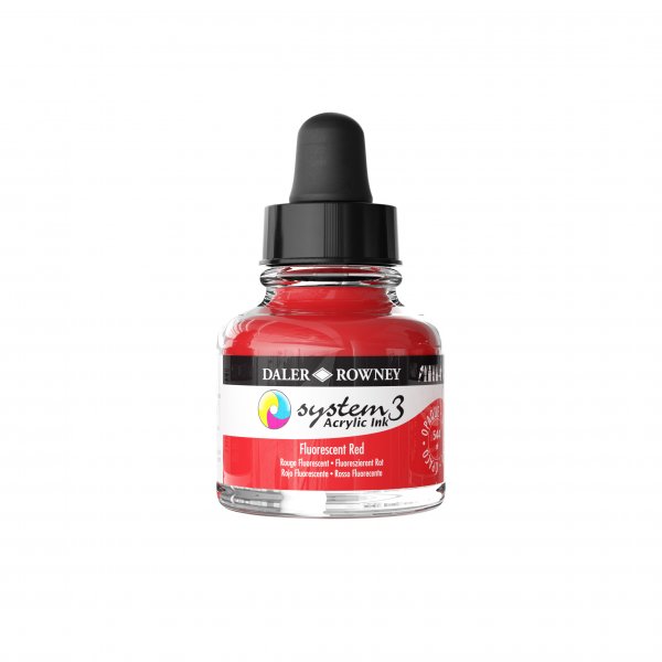 Daler-Rowney System3 Acrylic Ink 29.5 ml. - Fluorescent Red