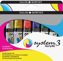 Daler-Rowney System 3 Acrylic Set 6 x 22 ml.