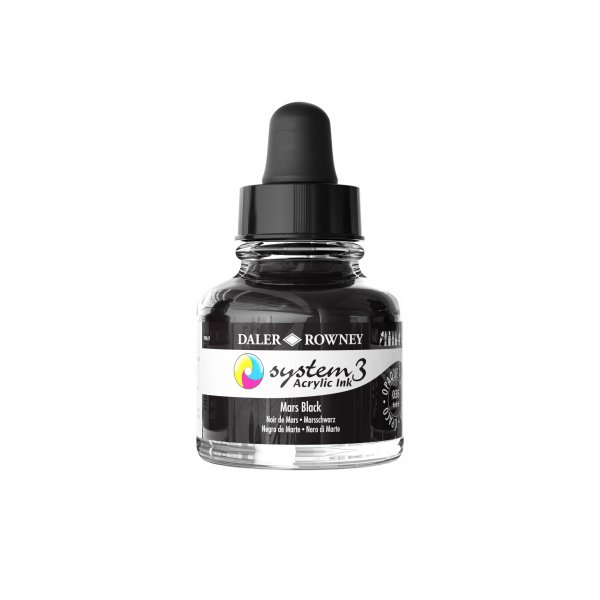 Daler-Rowney System3 Acrylic Ink 29.5 ml. - Mars Black