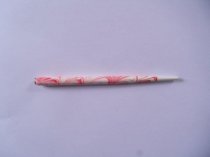 Deml Lacquered Wooden Nib Holder - White & Red Swirl