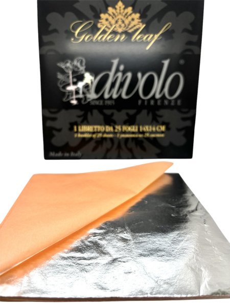Divolo Imitation Silver Foil 14 x 14 cm. 25 sheets
