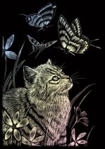 Engraving Art Mini A5 - 107 Kitten & Butterfly