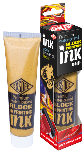Essdee Premium Water Based Block Printing Ink 100 ml. - Metallic Gold