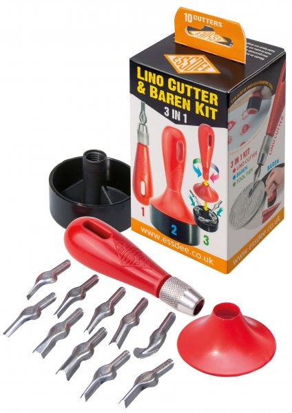 Essdee Lino Cutting and Baren Kit - (10 cutters)