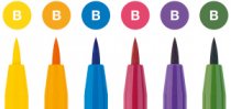 Faber-Castell India Ink Pitt Artist Pen Basic Colours - 6 Pack