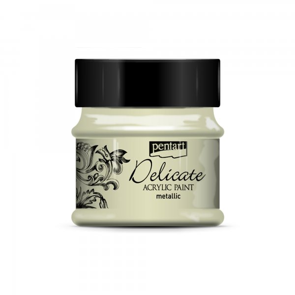 Pentart Delicate Metallic Acrylic 50 ml. - White Gold