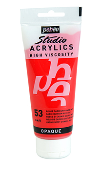 Pebeo Studio Acrylics 100 ml. - Dark Cadmium Red Hue