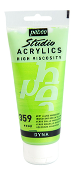 Pebeo Studio Acrylics 100 ml. - 359 Iridescent Green Yellow