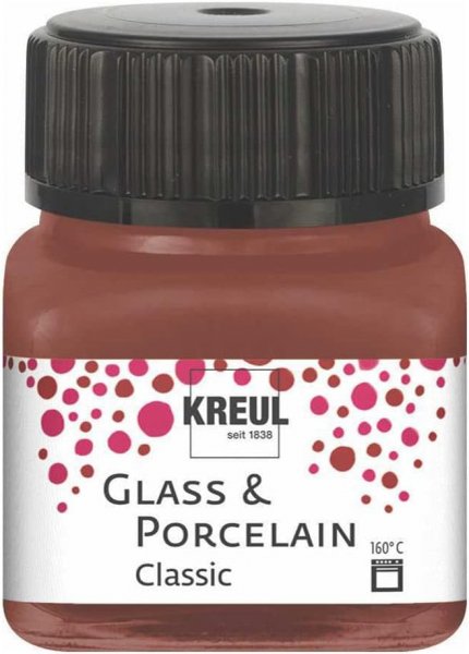 Kreul Glass & Porcelain Paint Classic 20 ml - Opaque Cognac