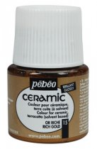 Keramiekverf Pebeo Ceramic Paint 45 ml. - 15 Rijk goud