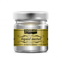 Farba Pentart - Płynny Metal 30 ml. -  Srebrny