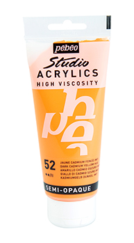 Pebeo Studio Acrylics 100 ml. - 52 Dark cadmium yellow hue