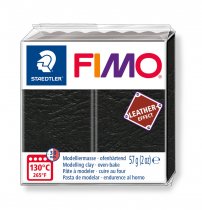 FIMO Leather Effect 57g. - Schwarz