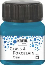 Glas- en Porseleinverf Kreul Glass & Porcelain Clear 20 ml -  Transparant Cyaanblauw