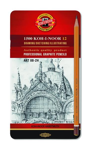 Koh-i-Noor Graphite Pencil Art Set Grades 8B-2H - 12 Pack