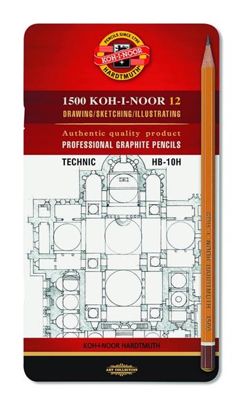 Koh-i-Noor Graphite Pencil Technic Set Grades HB-10H - 12 Pack